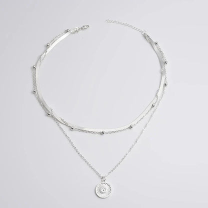 Luxurious 3 Layer Silver Chain Necklace
