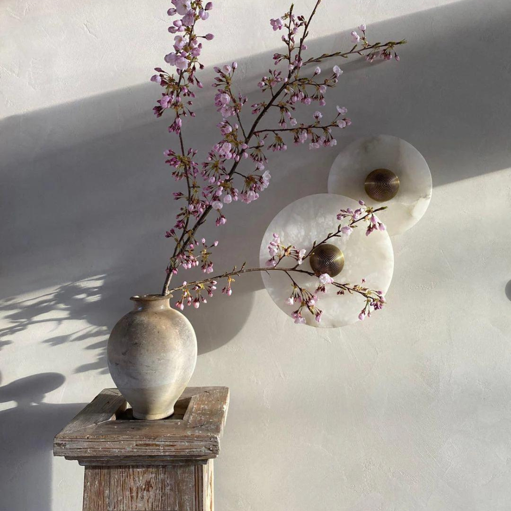 Round White Aluminum Wall Light - Halri