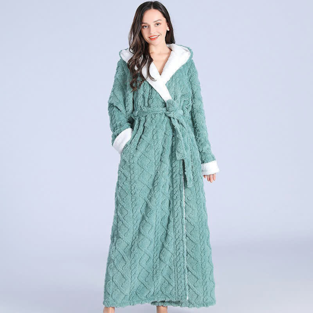 Warm Hooded Robe with Water Resistant Cozy Design