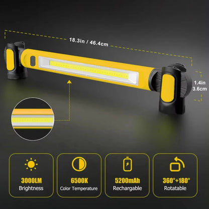 Portable LED Workshop Lamp with Strong Magnet Base