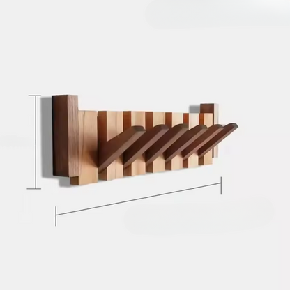 Stylish Wood Coat Rack with Keyboard Style Hooks