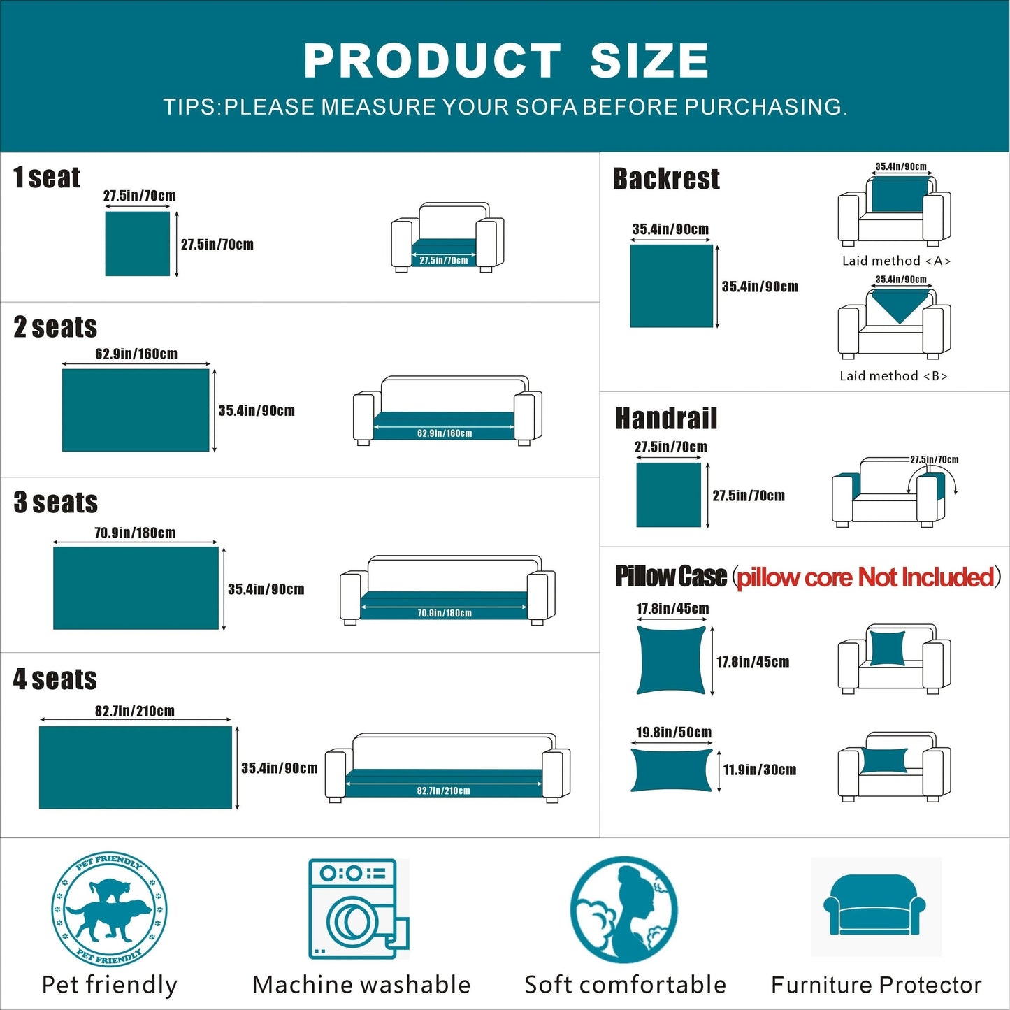 Timeless One-Piece Couch Cover - Halri