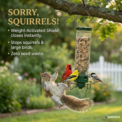 Squirrel Proof Bird Feeder with Weight Activated Protection