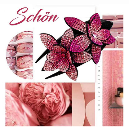 Sparkly Double Blossom Hair Barrette - Halri