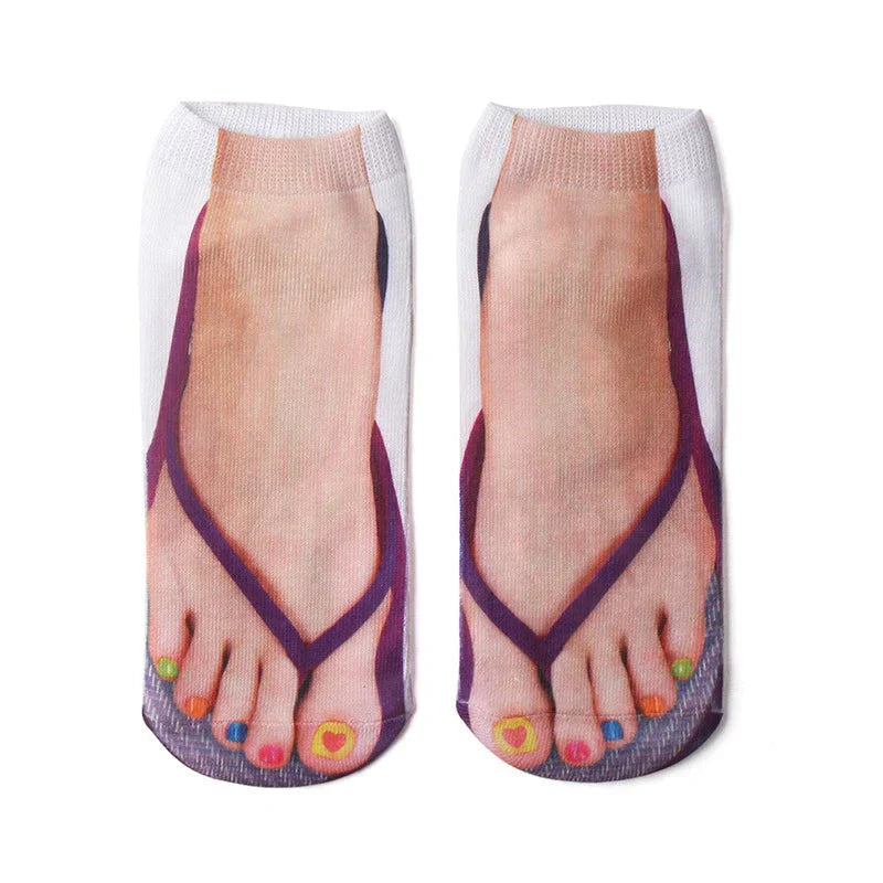 Fun Nail Pattern Crew Socks - Halri