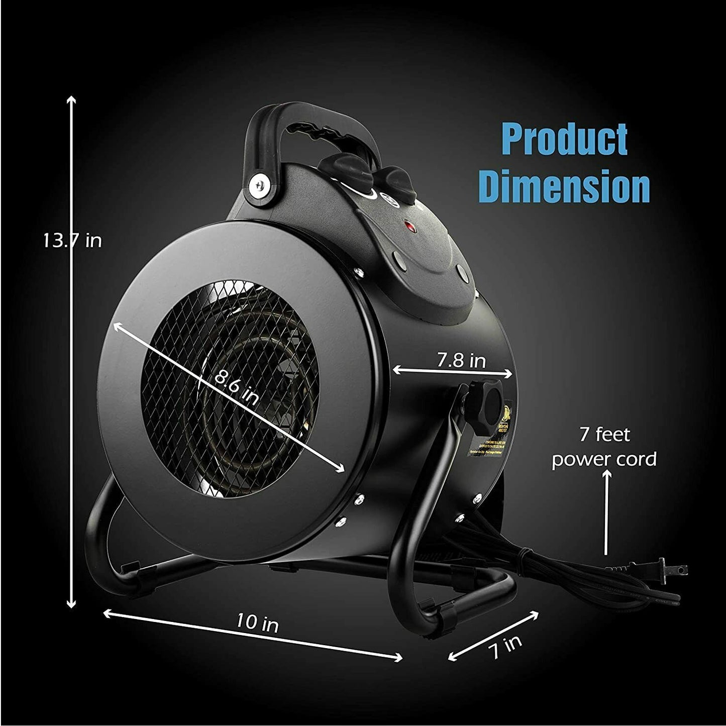 Portable Fast Heat Fan for Greenhouse Grow Tent Workplace