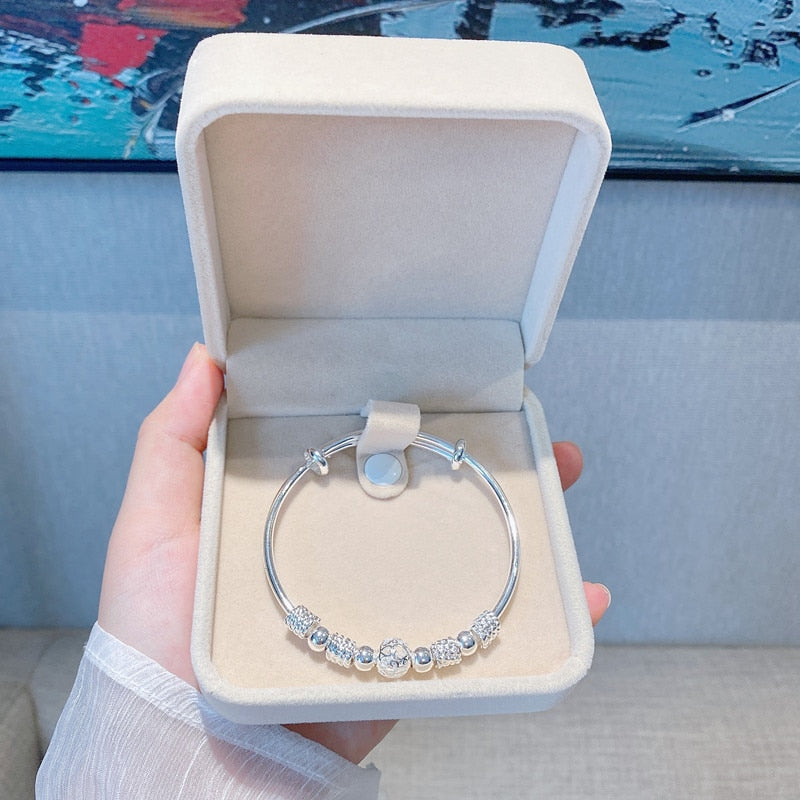 Shiny Silver Good Luck Charm Bracelet
