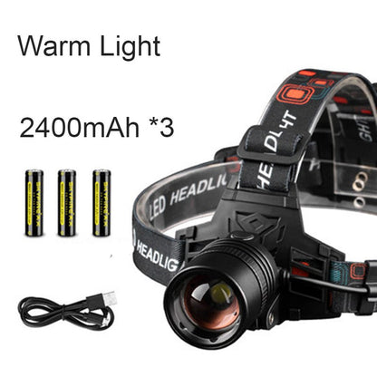 Waterproof LED Camping Headlamp with Zoom Light