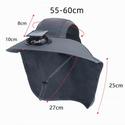 Sun Protection Summer Hat with Wide Brim & Fan
