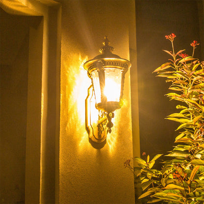 Rustic Garden Glass Outside Wall Lamp