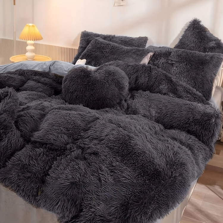 Soft Plush Velvet Duvet Cover Set for Home