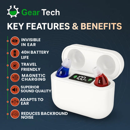 Discreet Rechargeable Hearing Aids with Noise Reduction