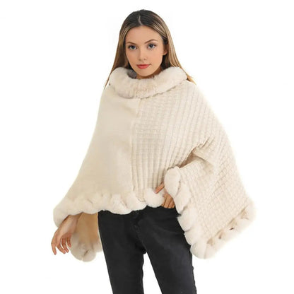 Soft Faux Fur Wrap Coat for Ladies
