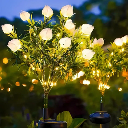 Colorful Outdoor Solar Powered Flower Lights - Halri