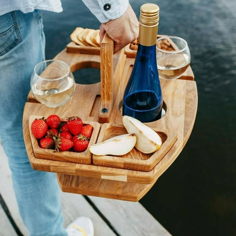 Foldable Wooden Outdoor Wine Table
