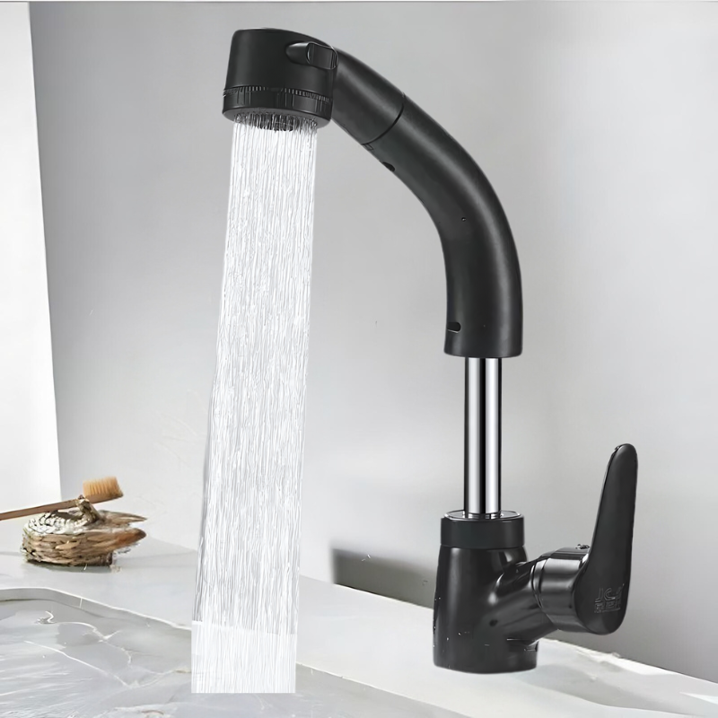 Adjustable Brass Kitchen Faucet for Easy Use