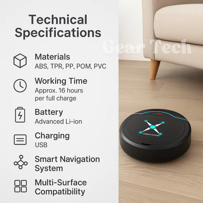 Wireless Smart Floor Mop Vacuum Cleaner 3-in-1