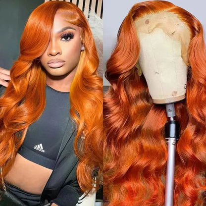 Curly Auburn Red Synthetic Lace Wig