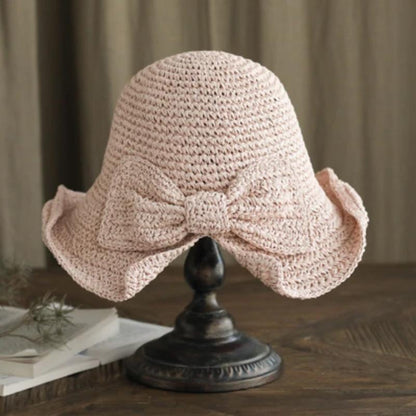 Classic Foldable Summer Hat with Ribbon