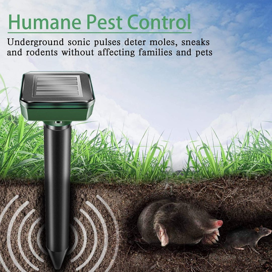 Outdoor Solar Powered Rodent Repellent Stakes Set