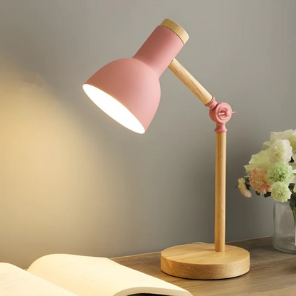 Modern Wooden Desk Lamp with Adjustable Arm