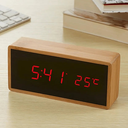 Modern LED Clock Radio with Mirror Face Display