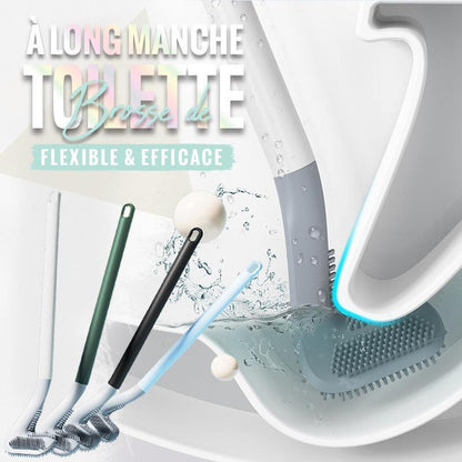 Extended Reach Toilet Brush - Bathroom Wall Mount Cleaning Tool