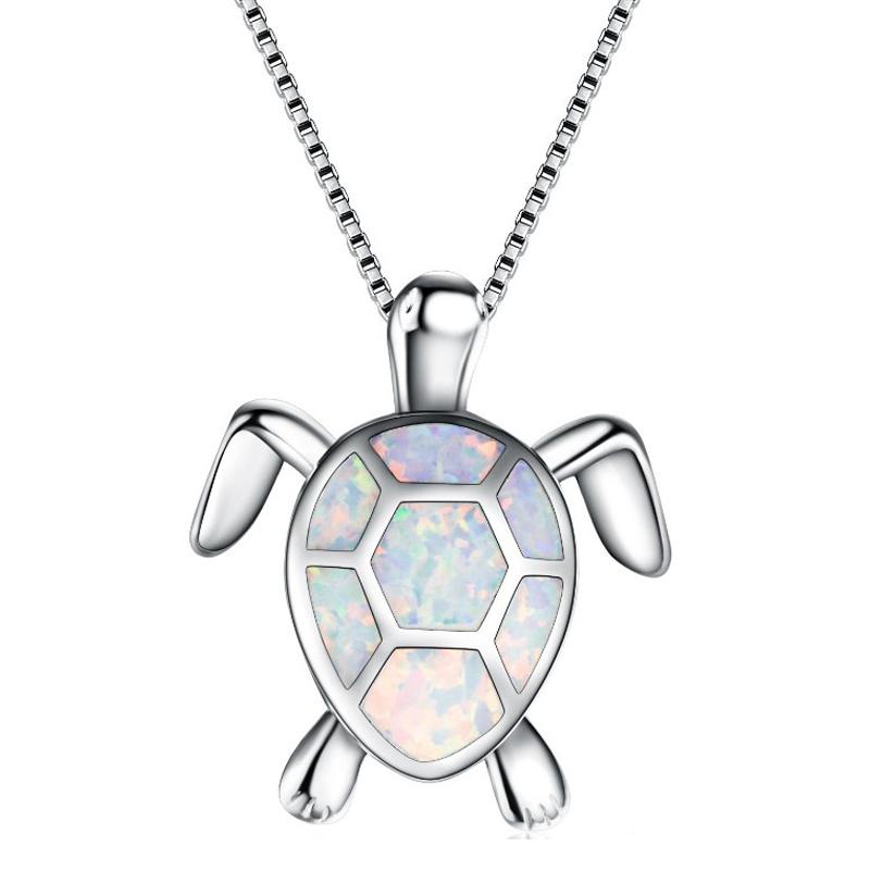 Ocean Blue Turtle Pendant Necklace