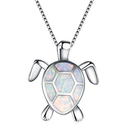 Ocean Blue Turtle Pendant Necklace