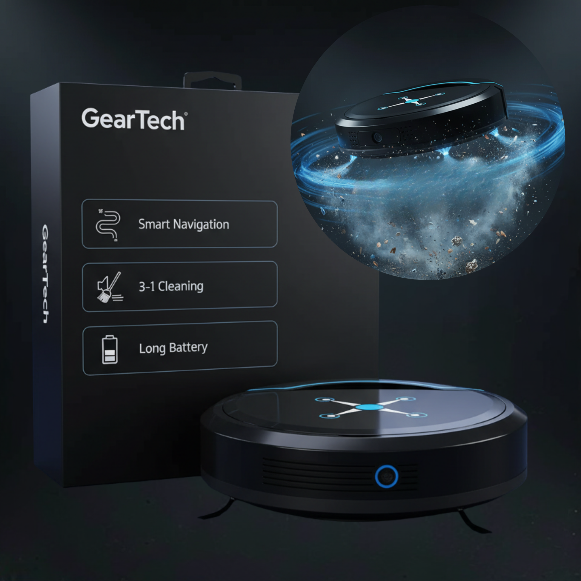 Wireless Smart Floor Mop Vacuum Cleaner 3-in-1 - Halri