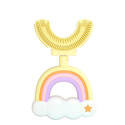 Colorful Kids Silicone Toothbrush Fun U-Shaped Design