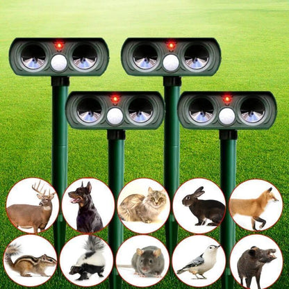Outdoor Solar Powered Animal Repellent Ultrasonic Device - Halri