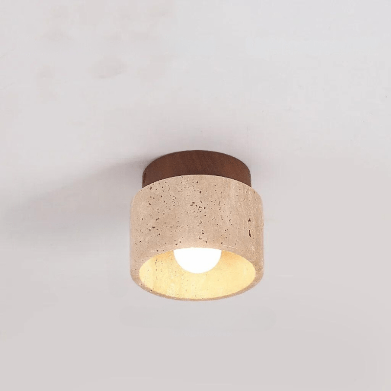 Elegant Travertine Ceiling Lamp Soft Ambient Lighting