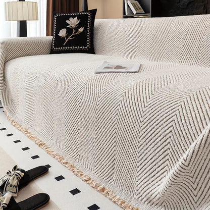 Stylish Herringbone Sofa Protector Waterproof Fabric Cover