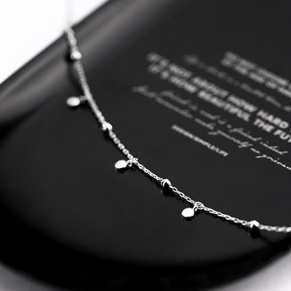 Simple Sterling Silver Chain Choker Necklace