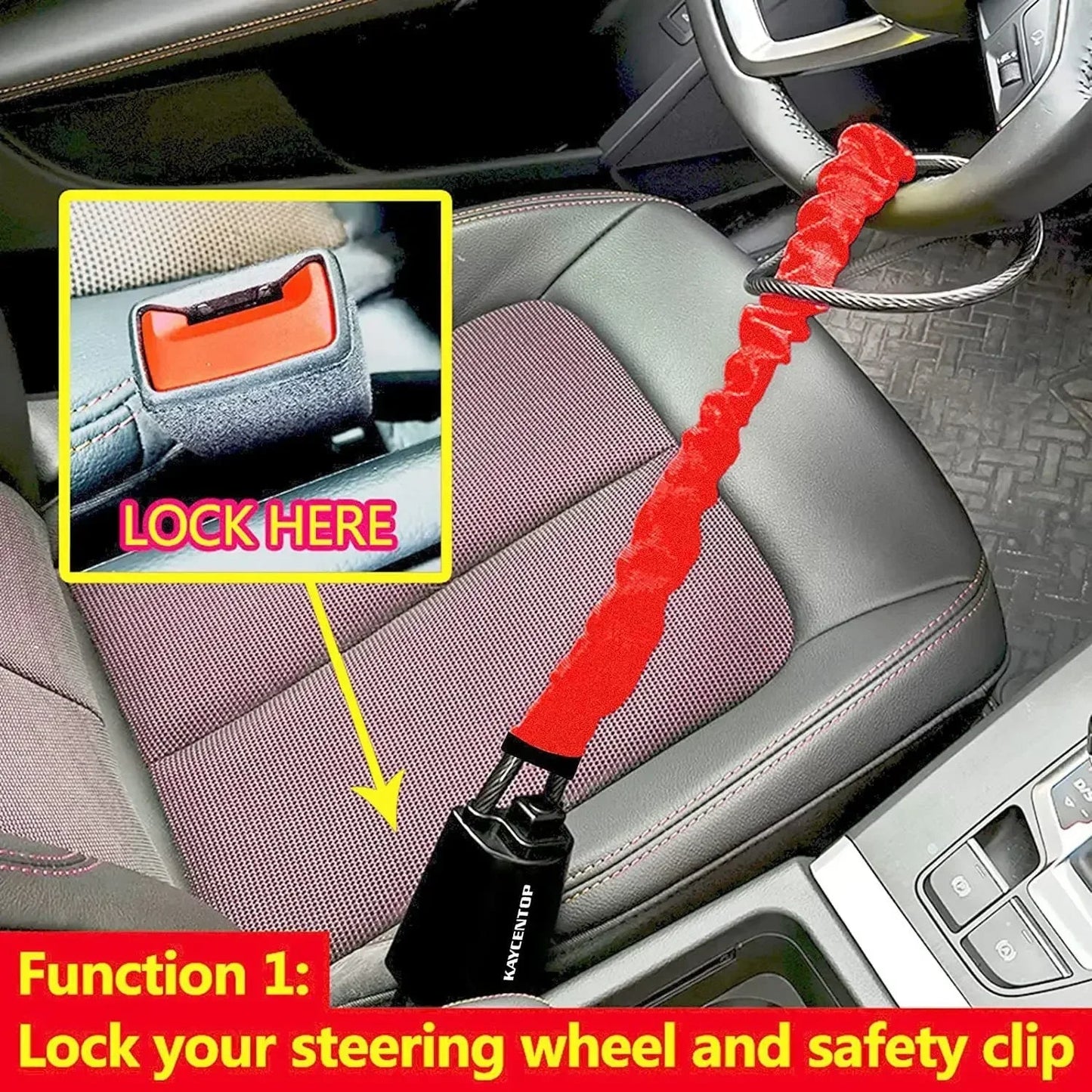 Anti Theft Car Wheel Lock with Seatbelt Protection