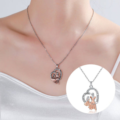 Lovely Mom Daughter Heart Necklace