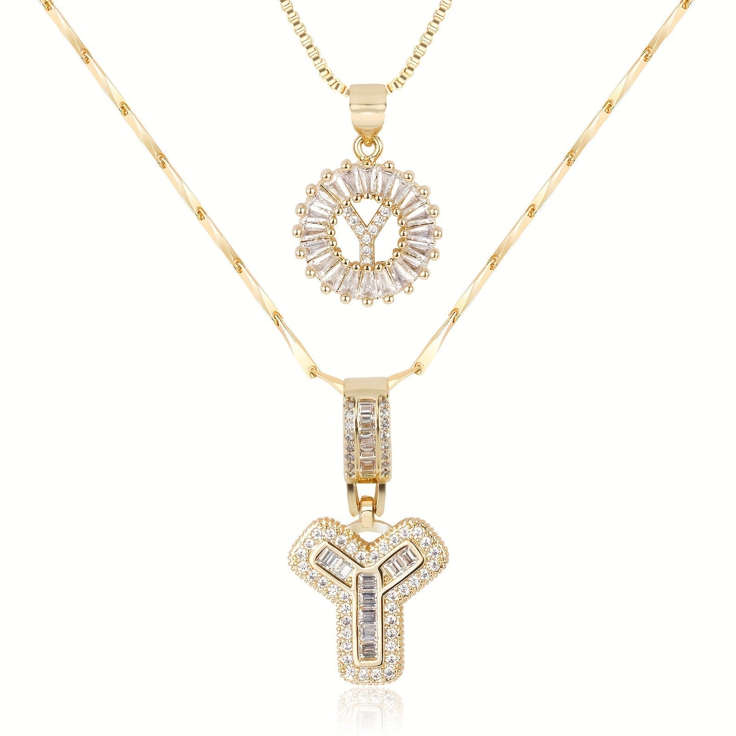 Personalized 14k Gold Initial Diamond Pendants