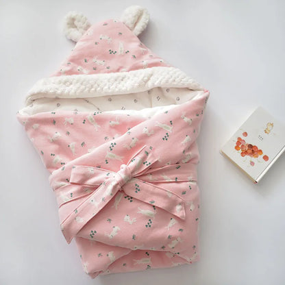 Soft Baby Sleep Blanket with Hood and Fleece