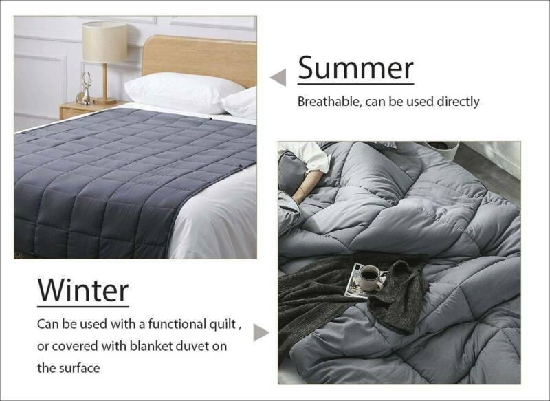 15 lbs Breathable Weighted Blanket 48 x 72" Reduce Stress Promote Sleep - Until Times Up
