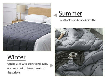 15 lbs Breathable Weighted Blanket 48 x 72" Reduce Stress Promote Sleep - Until Times Up