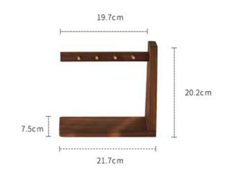 Wooden Key Holder with Hooks and Storage Tray