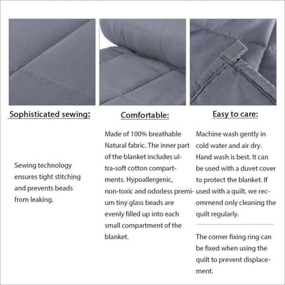 15 lbs Breathable Weighted Blanket 48 x 72" Reduce Stress Promote Sleep - Until Times Up