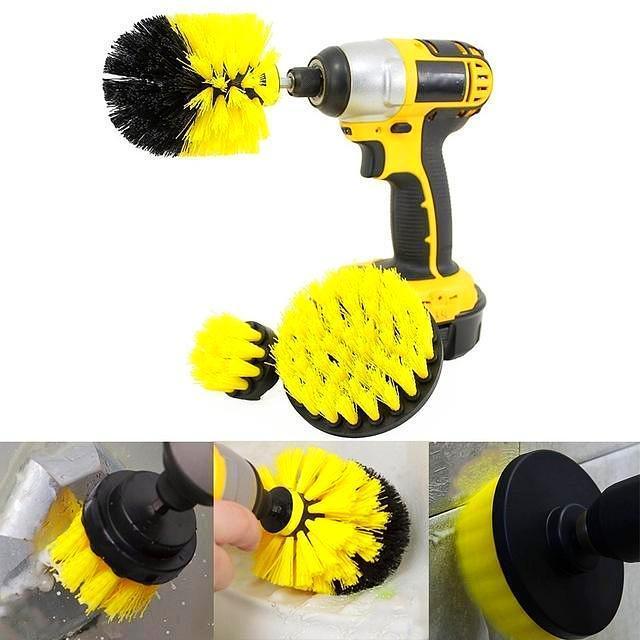 Heavy Duty Drill Brush Cleaning Kit 3 Piece Set - Halri