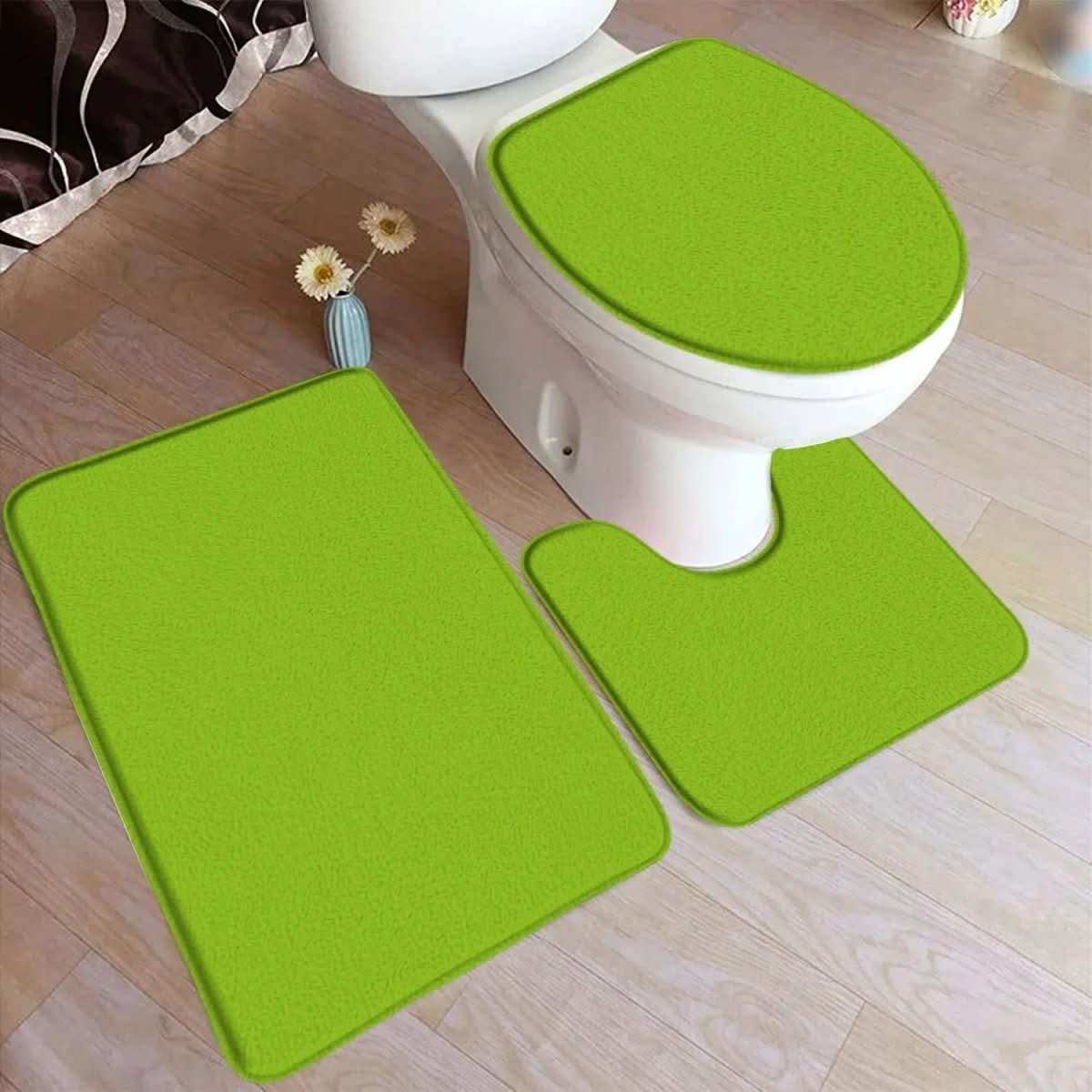 3-Piece Non-Slip Bath Mat Set with Soft Flannel Surface – Comfortable Bathroom Mats for Safety and Style 9
