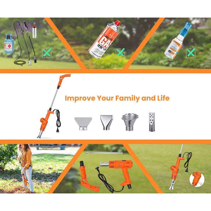 3-in-1 Electric Weed Burner Killer with Adjustable Temperature – Powerful Garden Weed Removal Tool for Efficient, Eco-Friendly Weed Control
