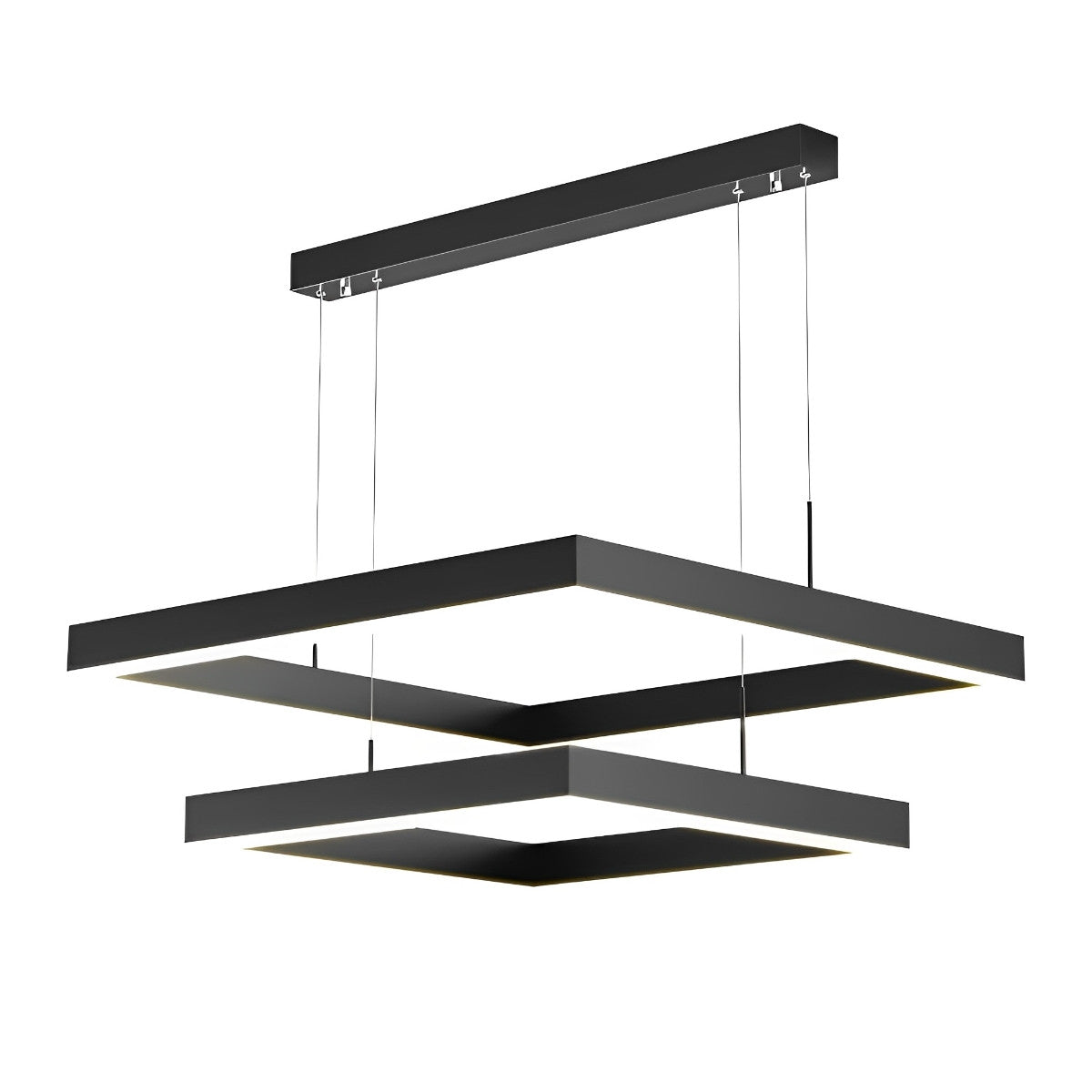 Contemporary Dimmable LED Black Ceiling Chandelier with Remote