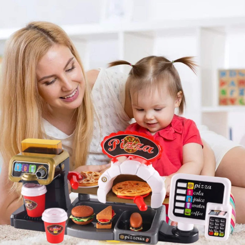 Fun Kids Cafe Play Set with Food and Cash Register - Halri