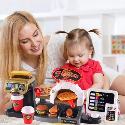 Fun Kids Cafe Play Set with Food and Cash Register - Halri