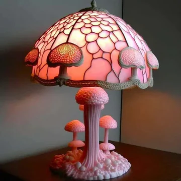 Colorful Glass Floral Table Lamp